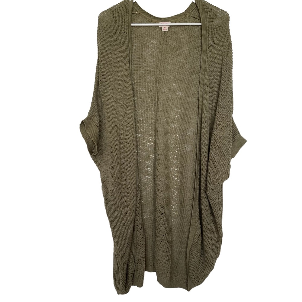 MOSSIMO SUPPLY CO XL olive green short sleeve Cardigan